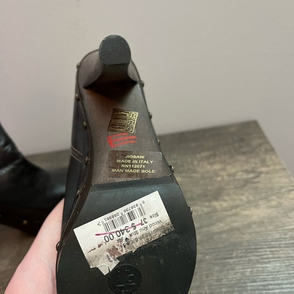 Fabulous Jigsaw Brown leather Heeled Boots with Studded Detail size 37 - Picture 9 of 10